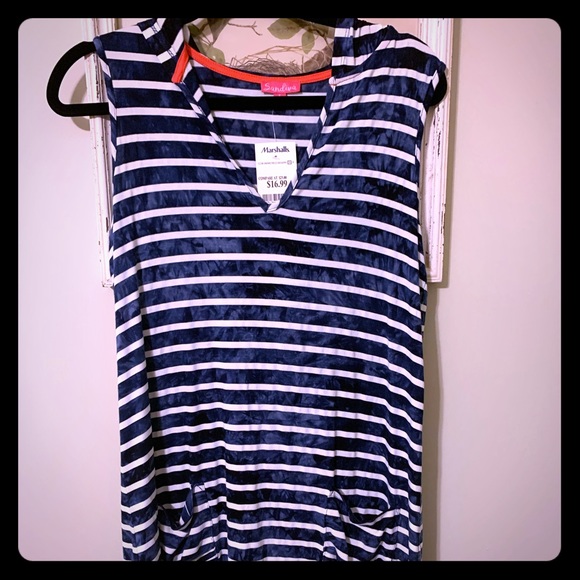 Other - Sandiva Tie-Dyed Navy Striped Coverup (S), NWT